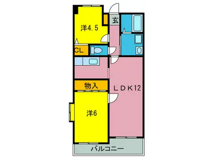 リエス松原(2LDK/5階)の間取り写真