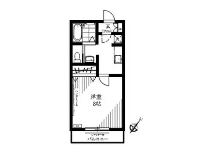 プティ・メゾン入船(1K/1階)の間取り写真
