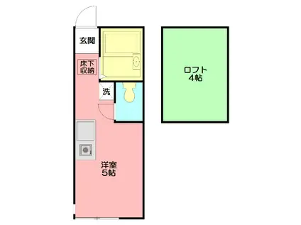 モンステラ戸塚(ワンルーム/1階)の間取り写真