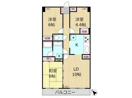 ワコーレ春日部南(3LDK/5階)の間取り写真