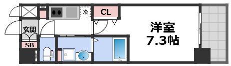 ミュプレ北浜(1K/9階)の間取り写真