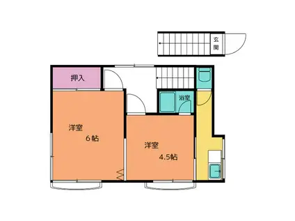 千草荘(2K/2階)の間取り写真