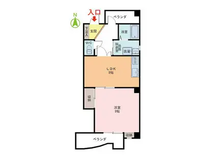 レイクランド春山(1LDK/6階)の間取り写真