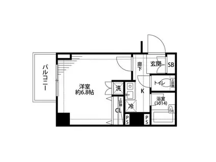 プレールドゥーク新宿曙橋(1K/3階)の間取り写真