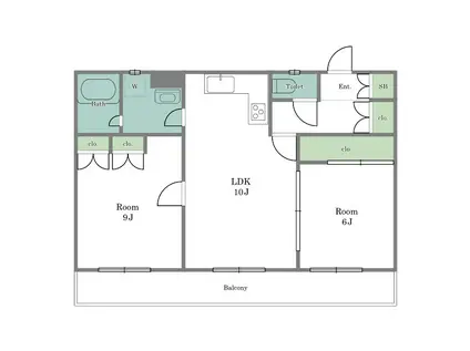 ヴィラヴェール洗足池(2LDK/3階)の間取り写真
