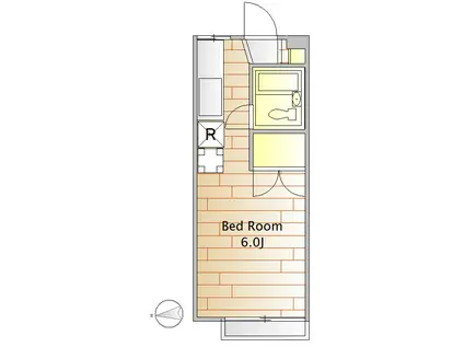 グリーンヒル中目黒(ワンルーム/2階)の間取り写真
