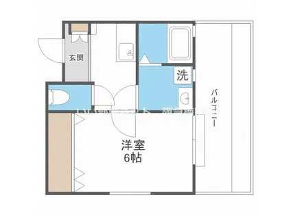 パインコート曽根東(1K/1階)の間取り写真