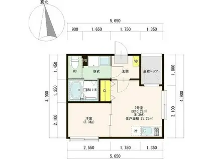 HT荒子町(1DK/1階)の間取り写真