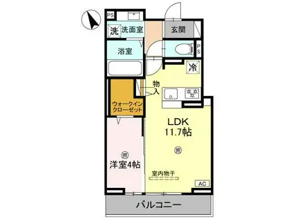 D-PLACE町坪(1LDK/3階)の間取り写真