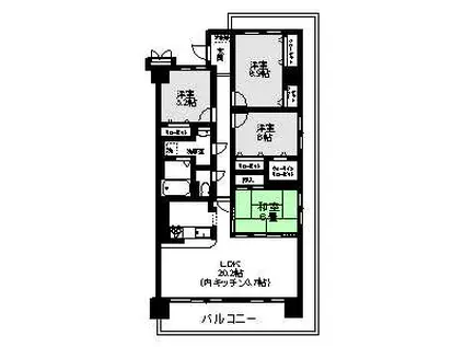 マリベール中須賀(4LDK/9階)の間取り写真