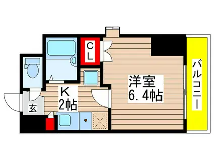 アーク船橋(1K/3階)の間取り写真