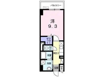 アメニティ万代(1K/5階)の間取り写真