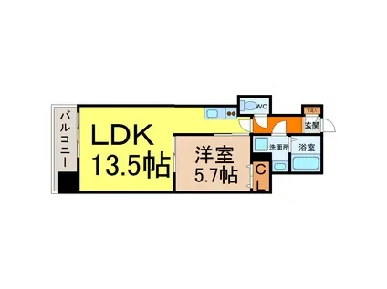 パルクメゾン鶴舞公園(1LDK/2階)の間取り写真