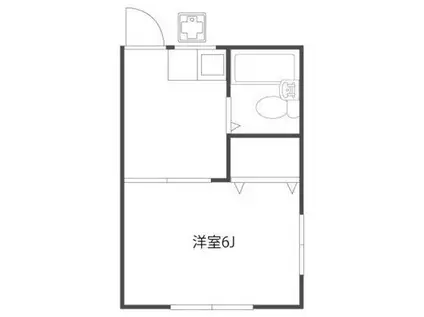 第五白王ハイツ(1K/2階)の間取り写真