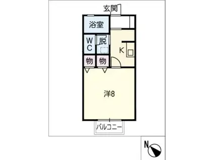 コーポNKD A棟(1K/2階)の間取り写真