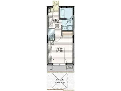 フレール駒沢(1K/1階)の間取り写真