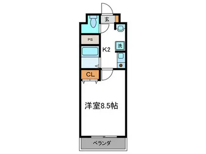 FIPRODE(1K/2階)の間取り写真