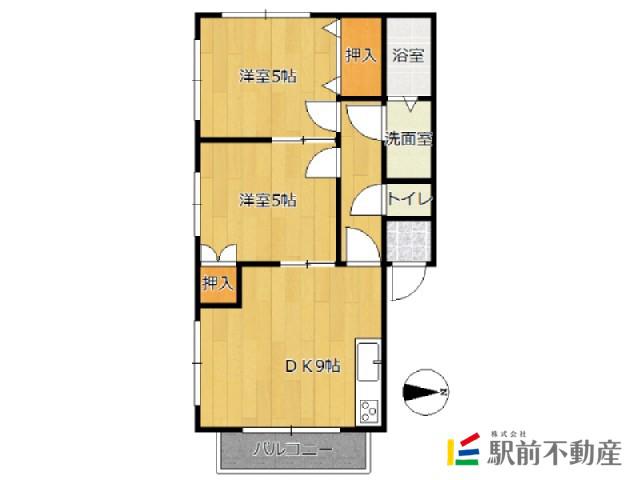シティメイト多布施(2DK/2階)の間取り写真