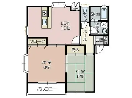 ナチュラルハイツ(2LDK/1階)の間取り写真