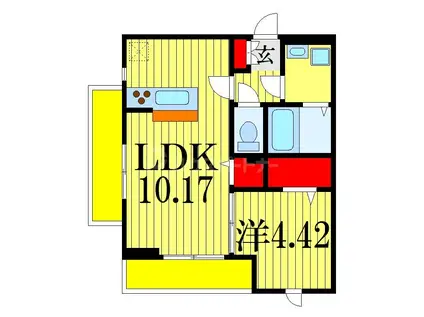 フラーリッシュ(1LDK/2階)の間取り写真