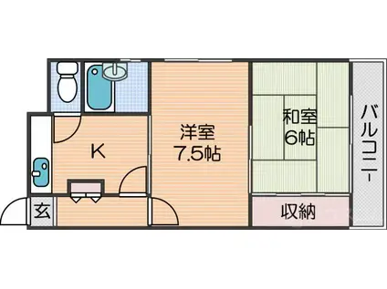 オリーブ御崎(2K/3階)の間取り写真