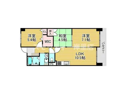 南海グランドコート住之江公園(3LDK/6階)の間取り写真