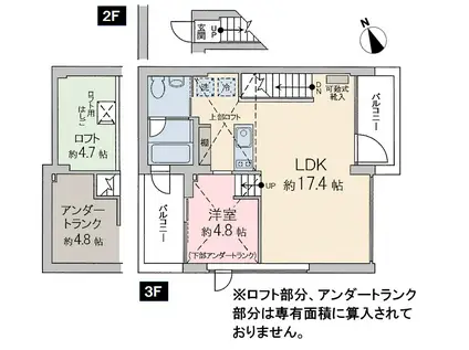 メゾンブランシュ(1LDK/2階)の間取り写真