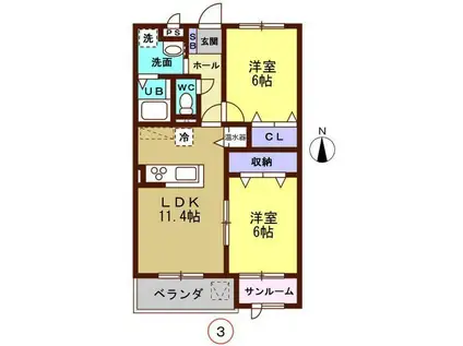 L&A 240(2LDK/2階)の間取り写真