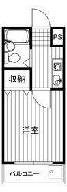 シャルマン新田(1K/1階)の間取り写真