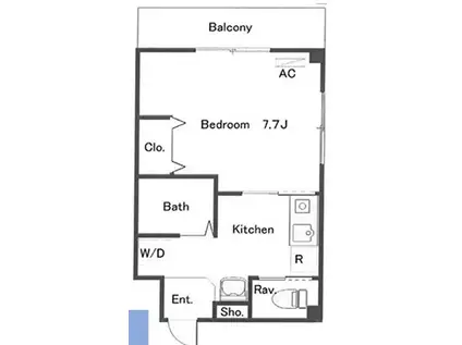 THECOURT清澄庭園(1K/4階)の間取り写真