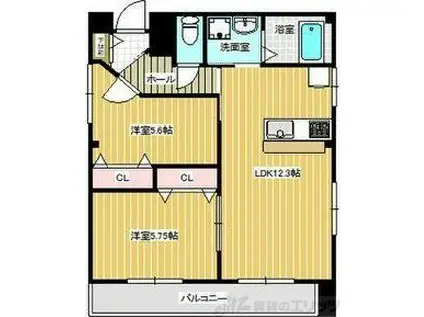中山ハイツ(2LDK/5階)の間取り写真