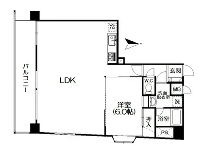 ライオンズマンション熱海の丘(1LDK/5階)の間取り写真