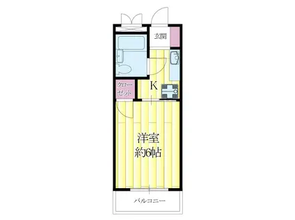 スカイブルー(1K/3階)の間取り写真