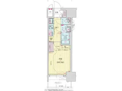 プレサンス伏見アーバンベース(1K/4階)の間取り写真