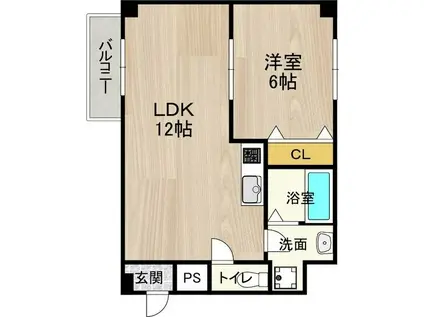 CITY SPIRE難波ウエストIIHERMITAGE NANBA(1LDK/7階)の間取り写真