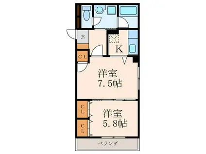 アビタシオン清水(2K/3階)の間取り写真