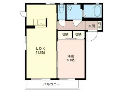 SHM プリメーロ(1LDK/1階)の間取り写真