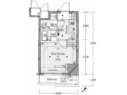 ル・リオン池袋コンフォート(1K/12階)の間取り写真