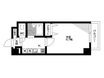 ボヌール三軒茶屋(1K/1階)の間取り写真