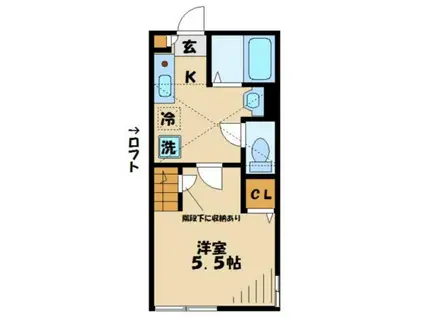 アーバーブルーデュオ(1K/1階)の間取り写真