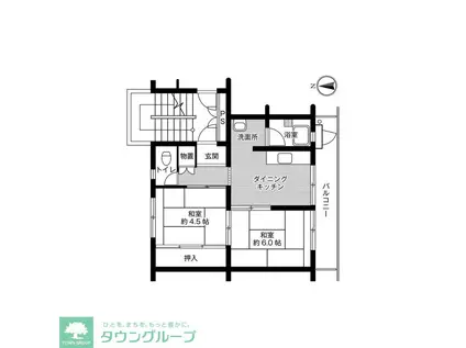 ビレッジハウス検見川6号棟(2DK/3階)の間取り写真