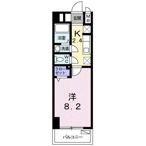 M&K.ホープマンション(1K/8階)の間取り写真