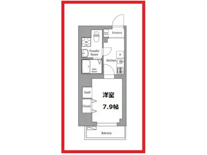 アボーデ東浅草(1K/5階)の間取り写真