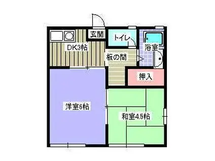 フェリース東白楽(2DK/2階)の間取り写真