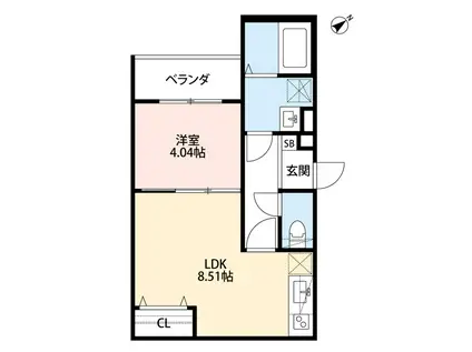 T.A西湊町1丁(1LDK/3階)の間取り写真