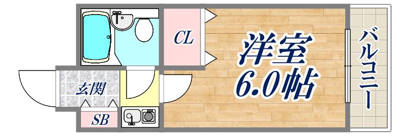 シャルムメゾン春日野道(1K/5階)の間取り写真