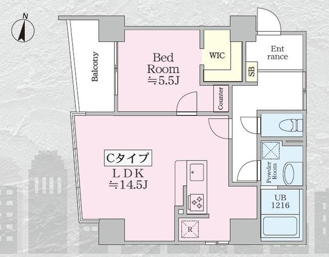 RESIDENCE新川橋(1LDK/1階)の間取り写真