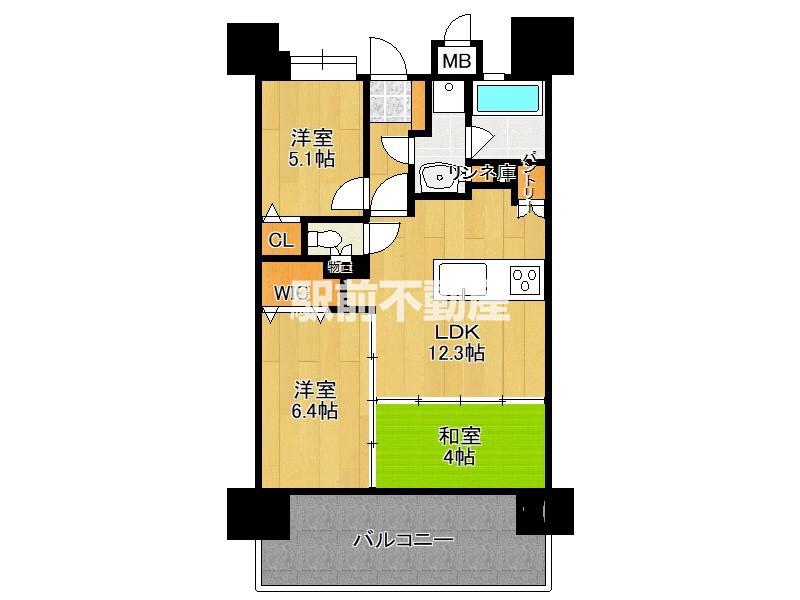 プラネスト佐賀駅南(3LDK/14階)の間取り写真