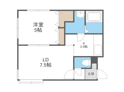 アステローペ南郷(1LDK/3階)の間取り写真