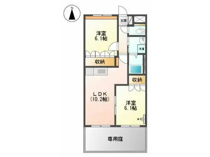 グランドソレイユ(2LDK/1階)の間取り写真